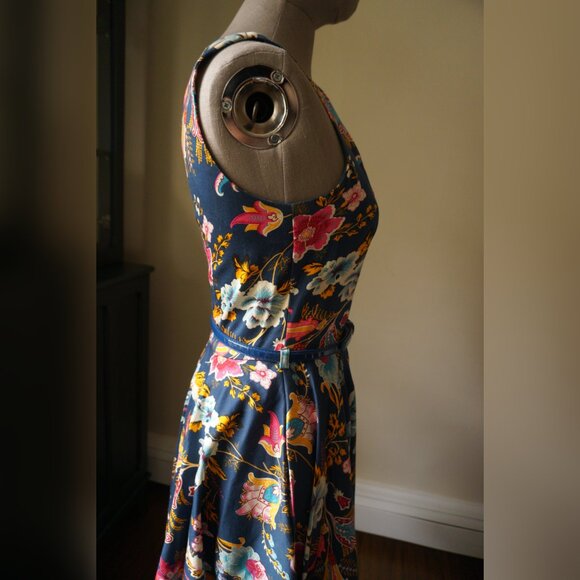 👗 ModCloth Navy Blue Floral & Paisley A-Line Dress 👗 - Picture 6 of 7